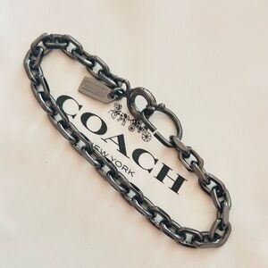 NWOT Coach Gunmetal/ Black Tone Bracelet/ Bag Charm/ Keychain/ Wristlet Chain
